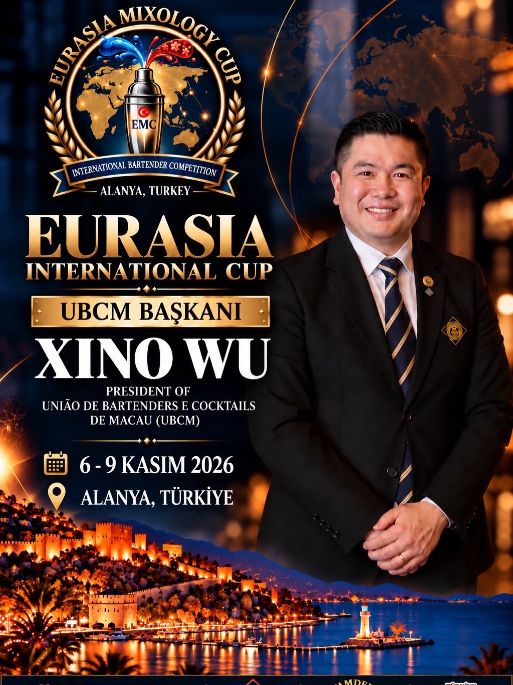 UBCM BAŞKANI XINO WU EURASIA MIXOLOGY CUP 2026 İÇİN ALANYA’DA