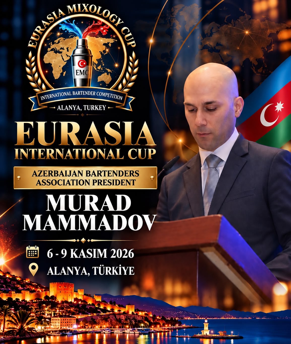 Azerbaycan Barmenler Birliği Başkanı Murad Mammadov, EURASIA MIXOLOGY CUP 2026’da Bizlerle