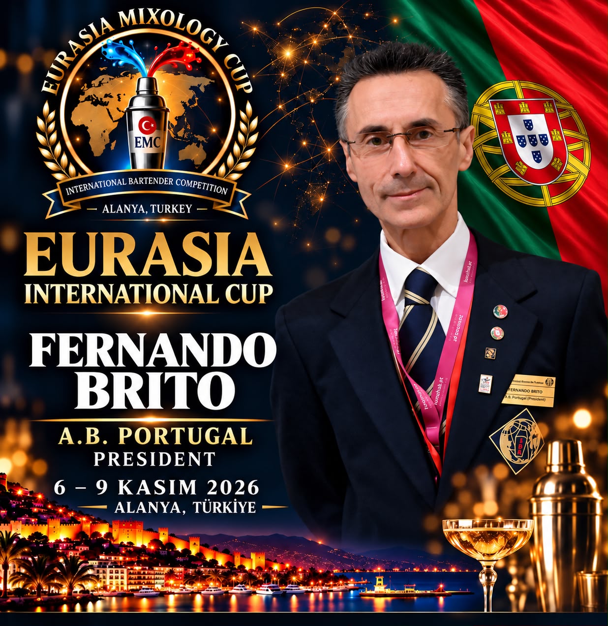 PORTEKİZ BARMENLER BİRLİĞİ BAŞKANI FERNANDO BRITO, EURASIA MIXOLOGY CUP 2026 İÇİN ALANYA’YA GELİYOR!