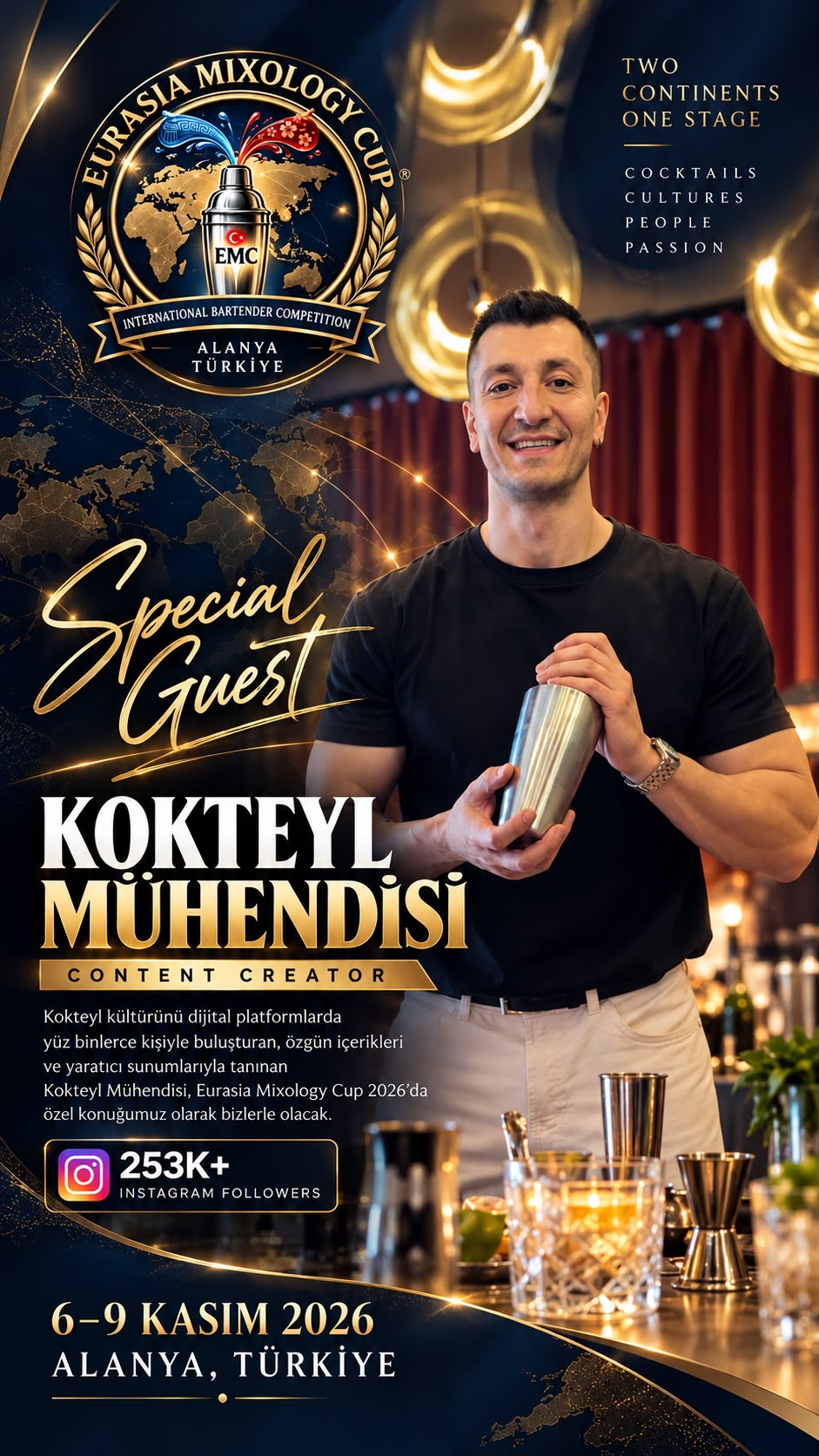 DİJİTAL DÜNYANIN SEVİLEN İSMİ KOKTEYL MÜHENDİSİ, EURASIA MIXOLOGY CUP 2026’DA!
