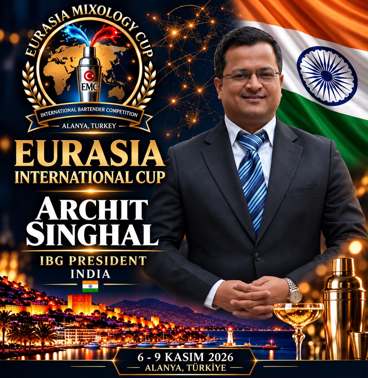 HİNDİSTAN BARMENLER BİRLİĞİ BAŞKANI ARCHIT SINGHAL, EURASIA MIXOLOGY CUP 2026’DA!